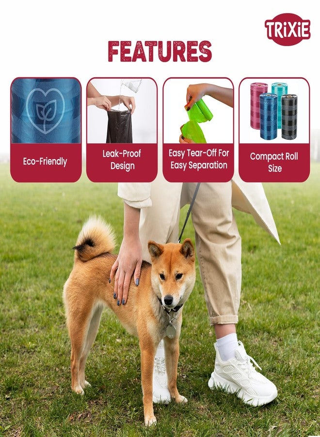 تريكسي أكياس فضلات الكلاب من تريكسي، أكياس لجمع فضلات الكلاب، بلاستيكية، مانعة للتسرب وسهلة الاستخدام (4 لفات من 20 كيسًا) - Image 3